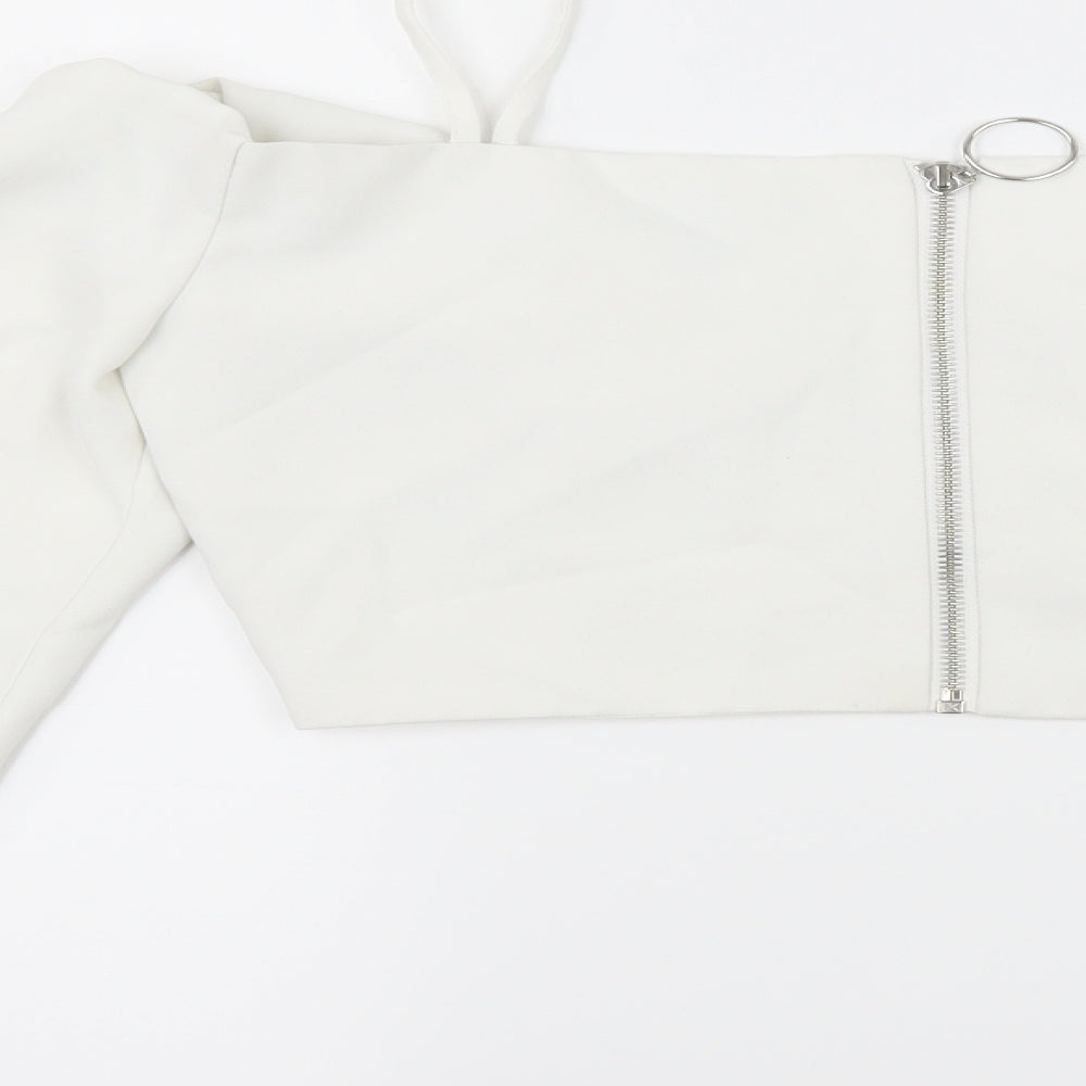Womens UK Size 8 Topshop White Basic Blouse