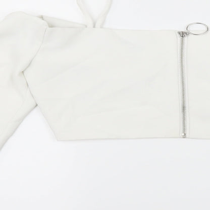 Womens UK Size 8 Topshop White Basic Blouse