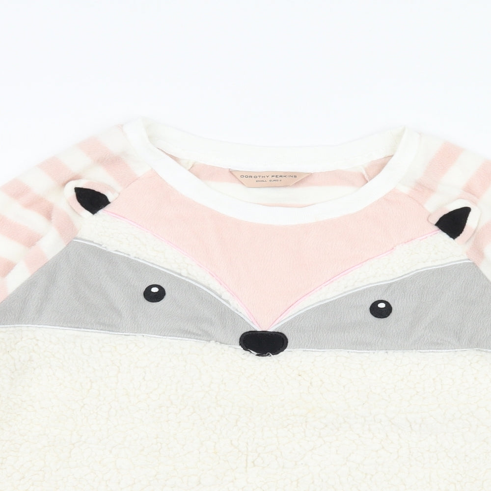 Dorothy Perkins Womens Pink Striped Microfibre Top Pyjama Top Size S  - Raccoon