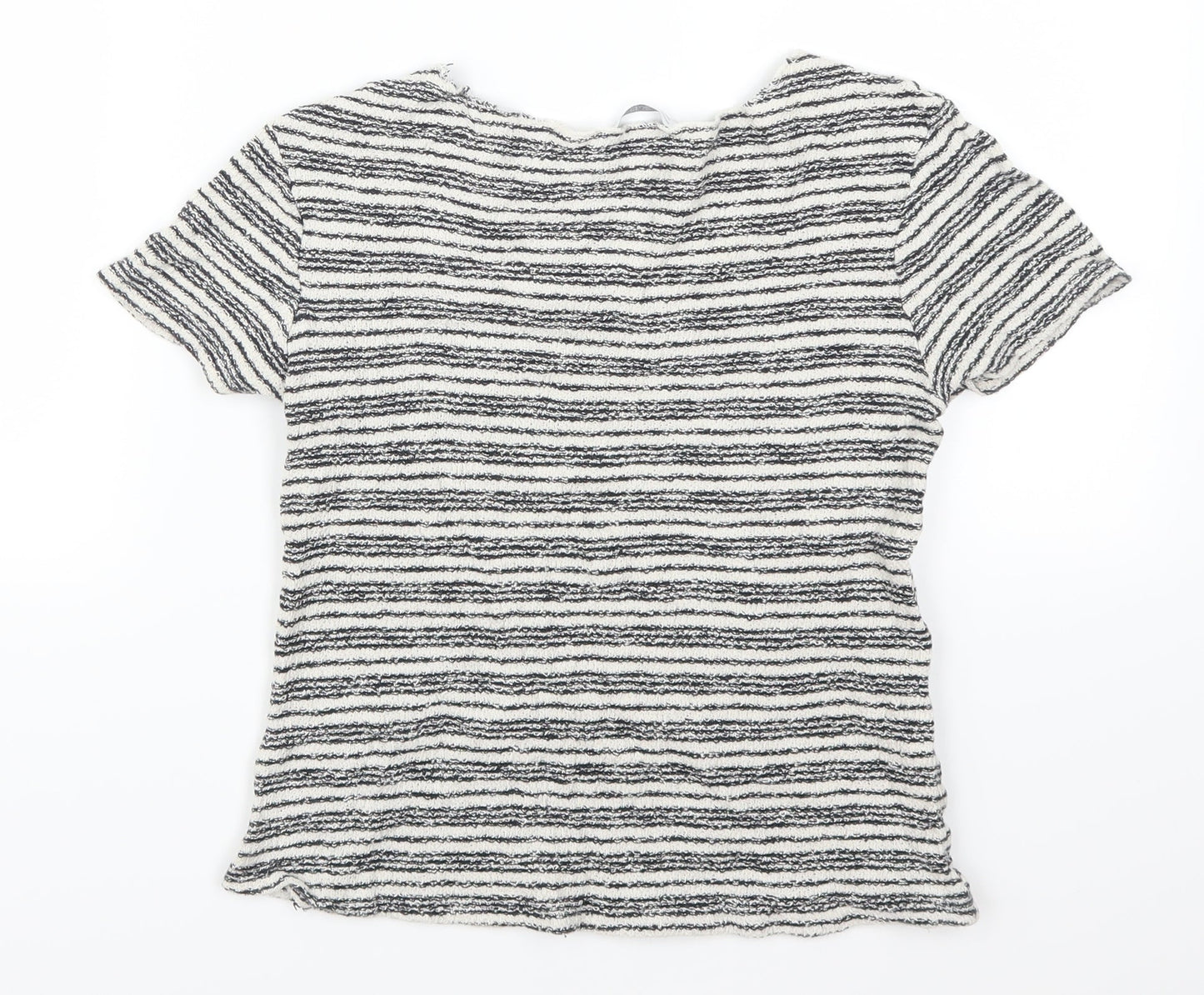 Zara Womens Grey Striped  Basic T-Shirt Size S