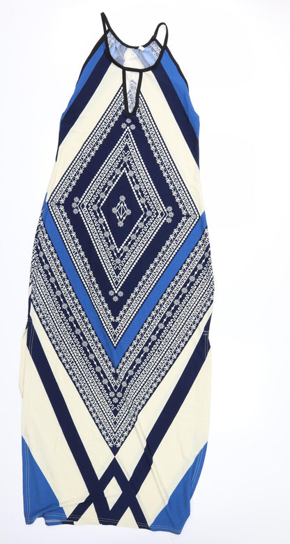 Preworn Womens Multicoloured Geometric  A-Line  Size M  - Side Splits