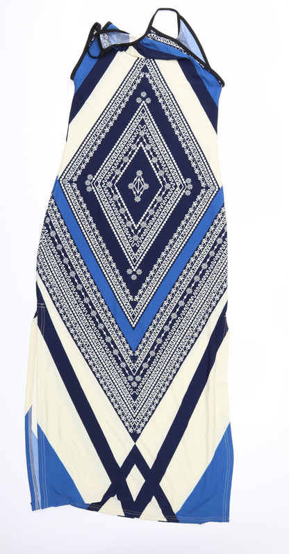 Preworn Womens Multicoloured Geometric  A-Line  Size M  - Side Splits