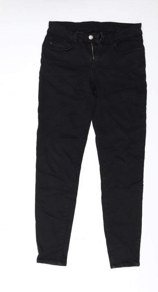 Womens UK Size 30 Preworn Regular Fit Skinny Black Jeans