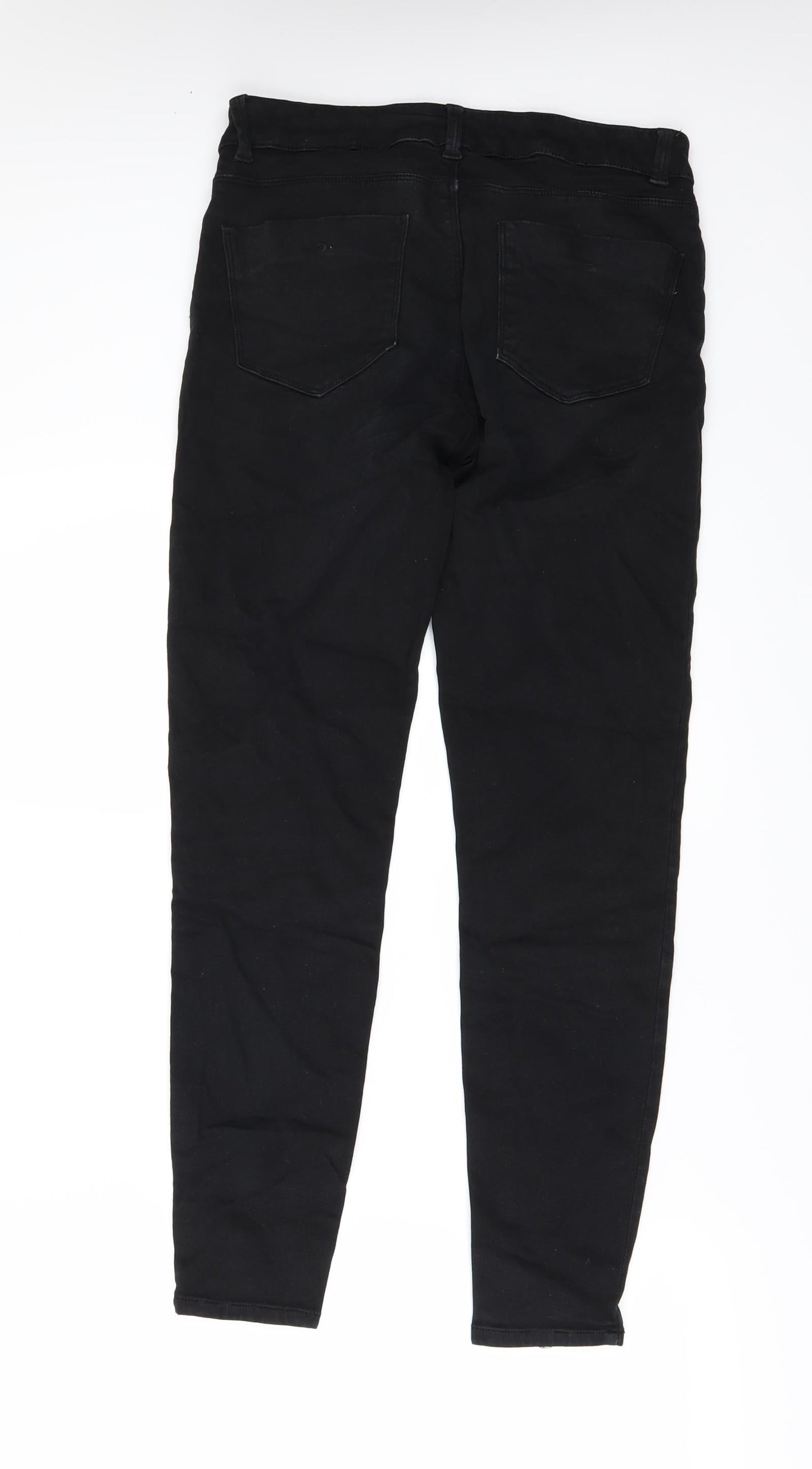 Womens UK Size 30 Preworn Regular Fit Skinny Black Jeans