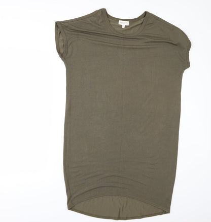 Womens UK Size 8 Apricot Green Basic T-Shirt
