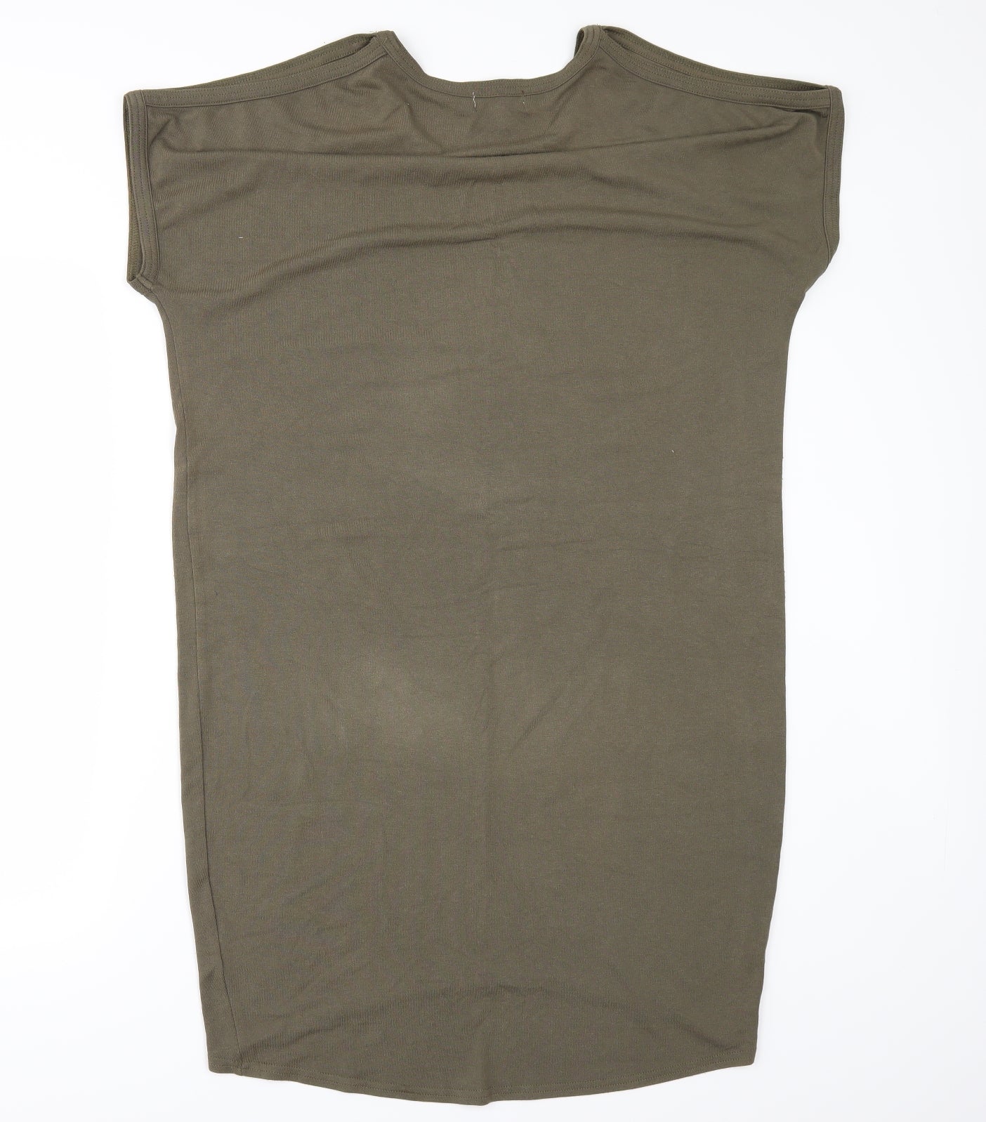 Womens UK Size 8 Apricot Green Basic T-Shirt