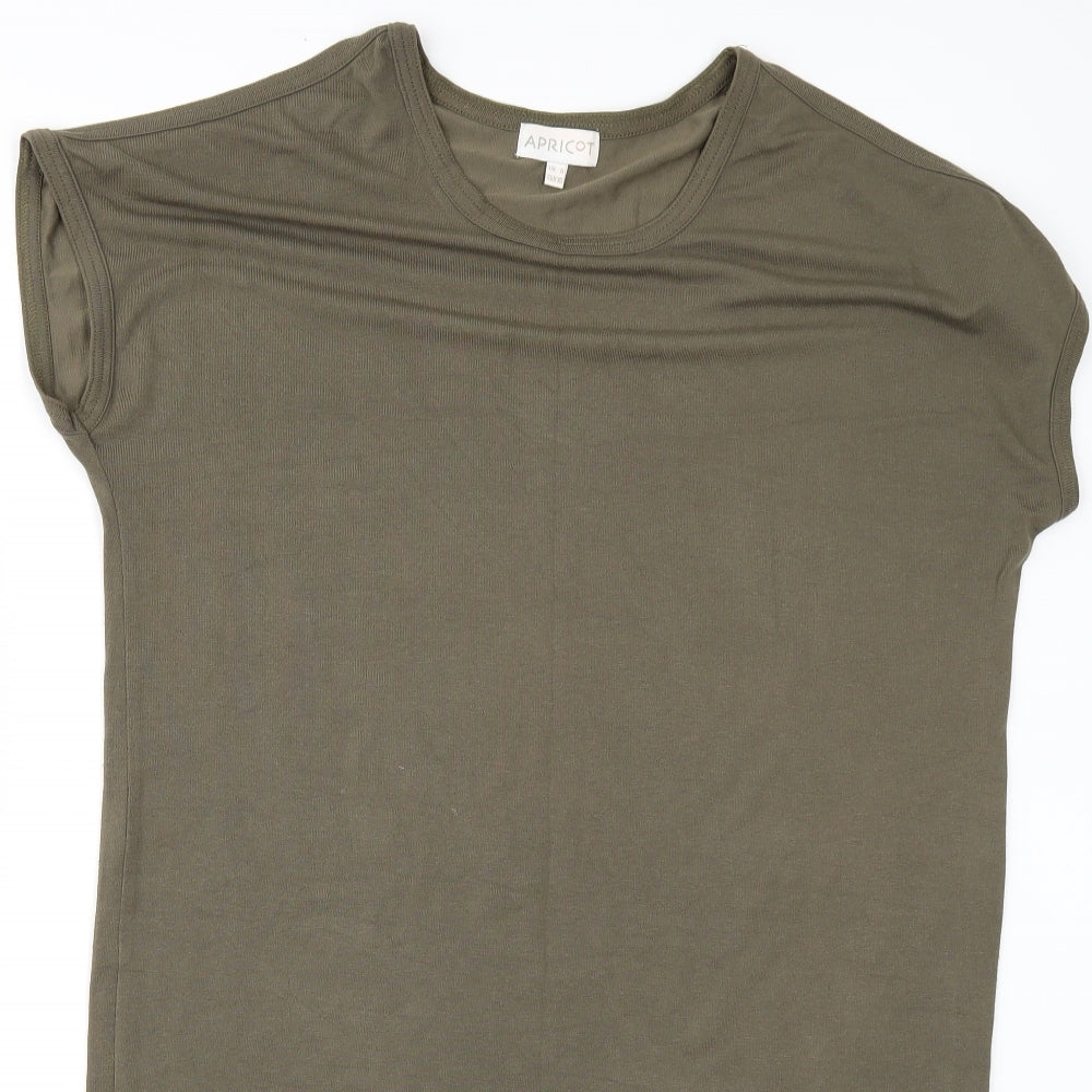 Womens UK Size 8 Apricot Green Basic T-Shirt