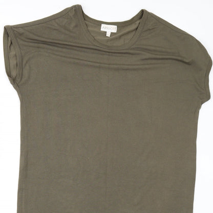 Womens UK Size 8 Apricot Green Basic T-Shirt