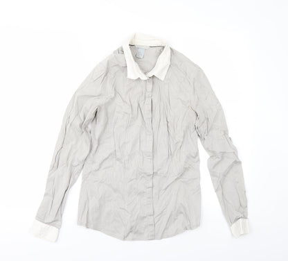Womens UK Size 8 H&M Grey Tunic Button-Up