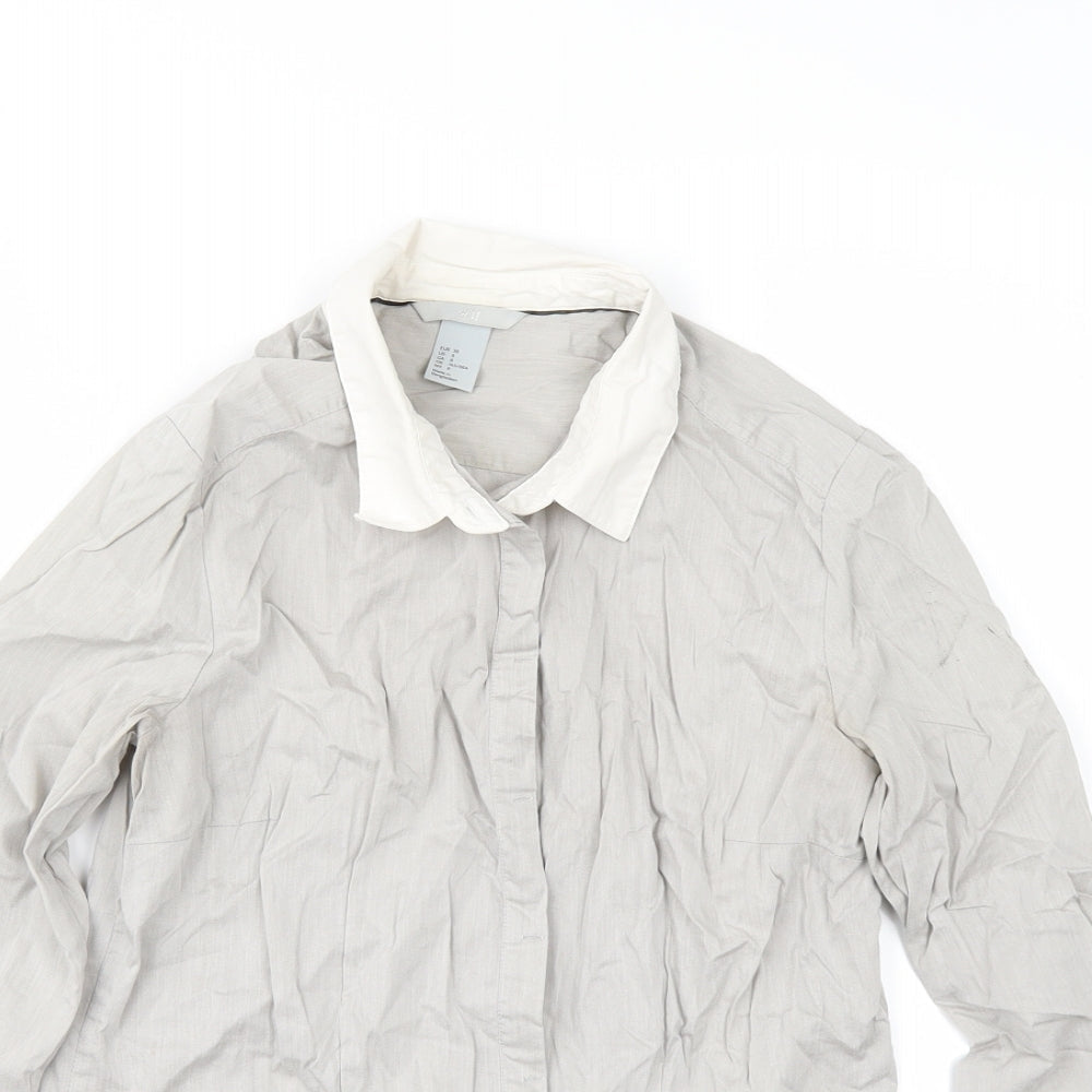 Womens UK Size 8 H&M Grey Tunic Button-Up