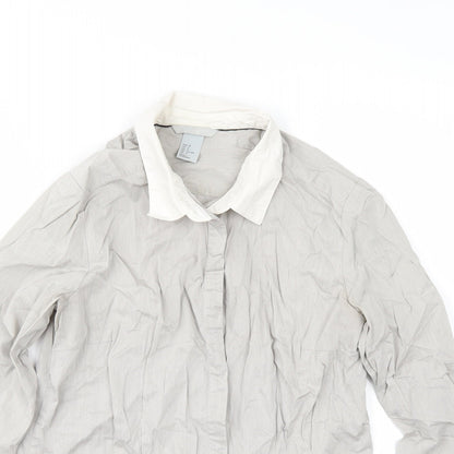 Womens UK Size 8 H&M Grey Tunic Button-Up