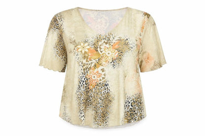 Womens UK Size L Sonic Collection Beige Basic T-Shirt