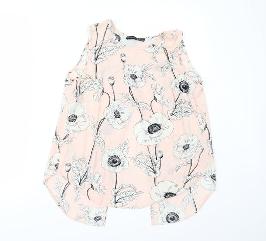 Primark Womens Pink Floral  Tunic Blouse Size 8