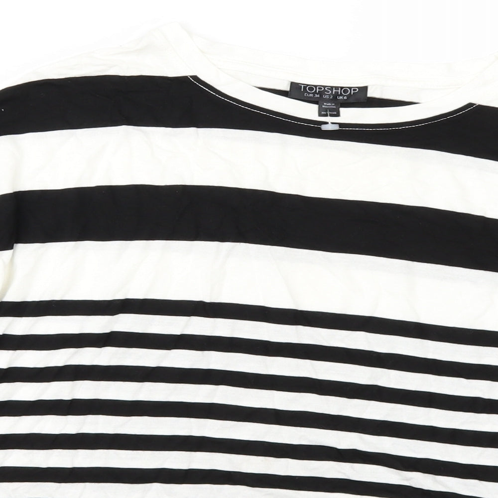 Womens UK Size 6 Topshop White Basic T-Shirt