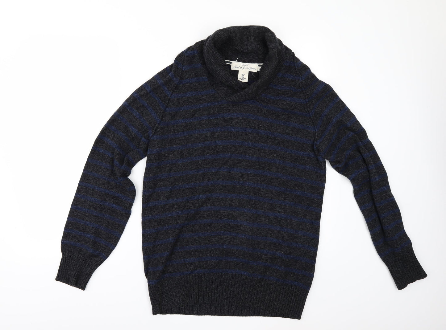 H&M Mens Grey Striped  Pullover Jumper Size M