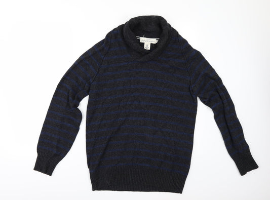H&M Mens Grey Striped  Pullover Jumper Size M