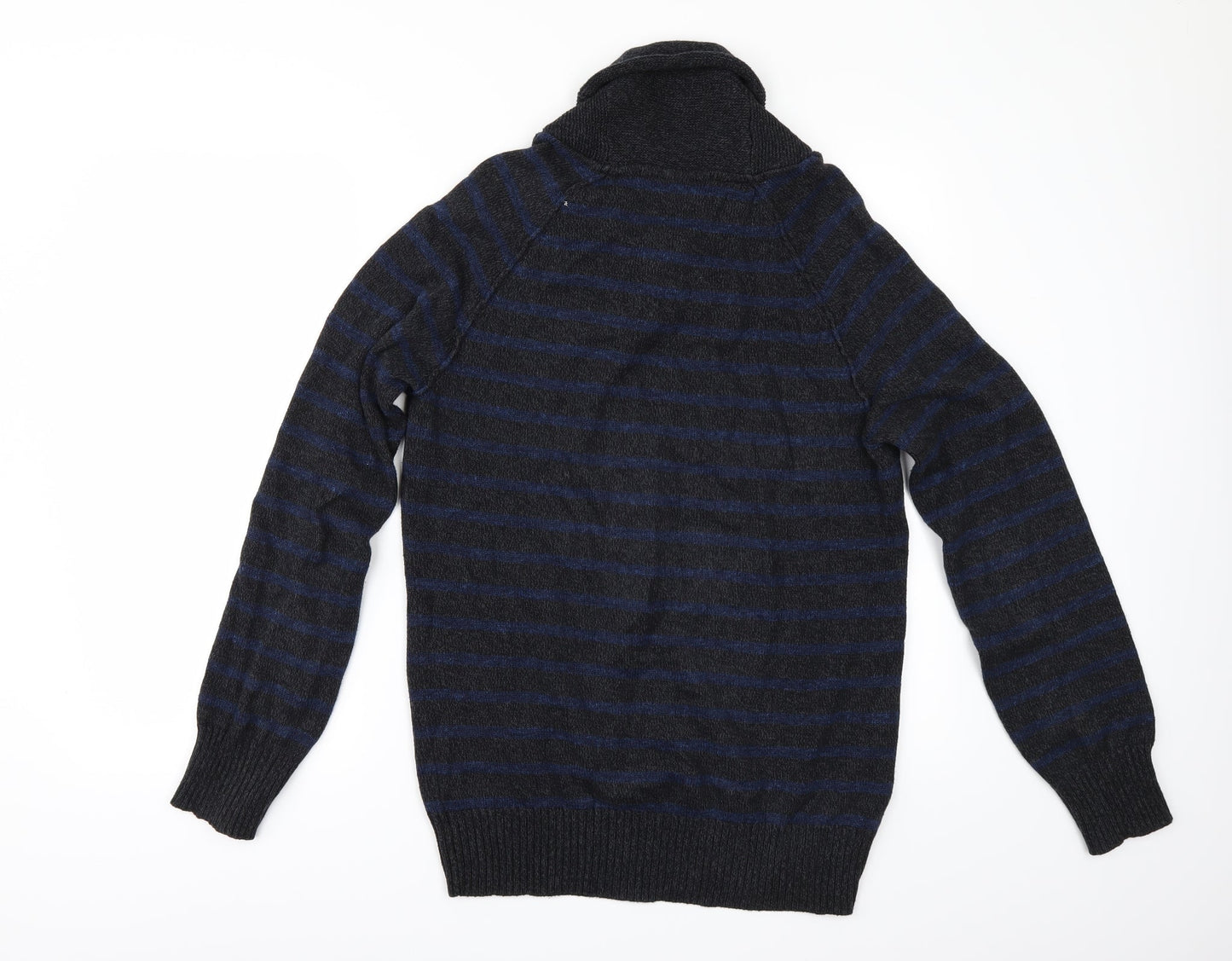 H&M Mens Grey Striped  Pullover Jumper Size M