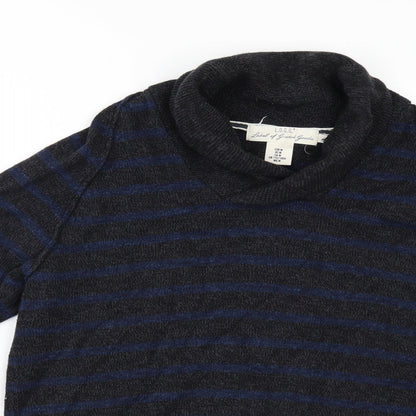 H&M Mens Grey Striped  Pullover Jumper Size M