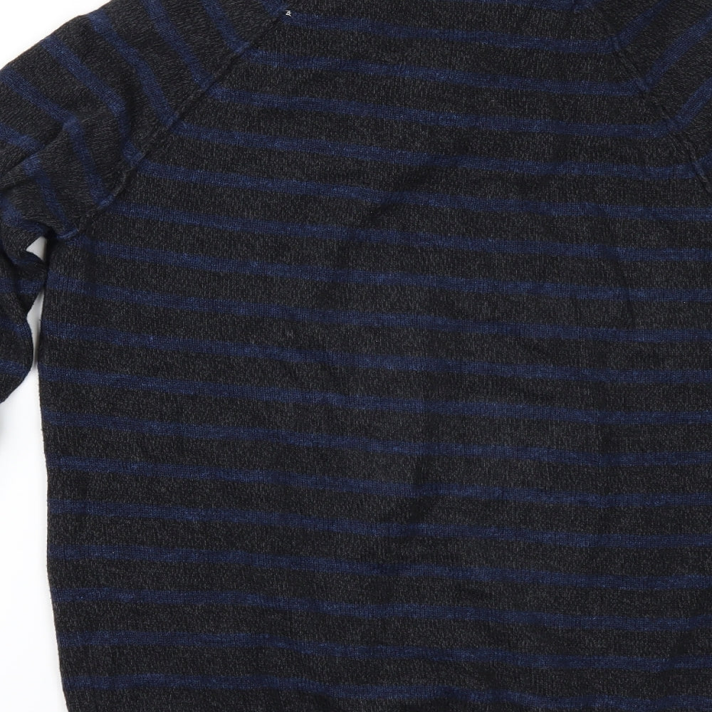 H&M Mens Grey Striped  Pullover Jumper Size M