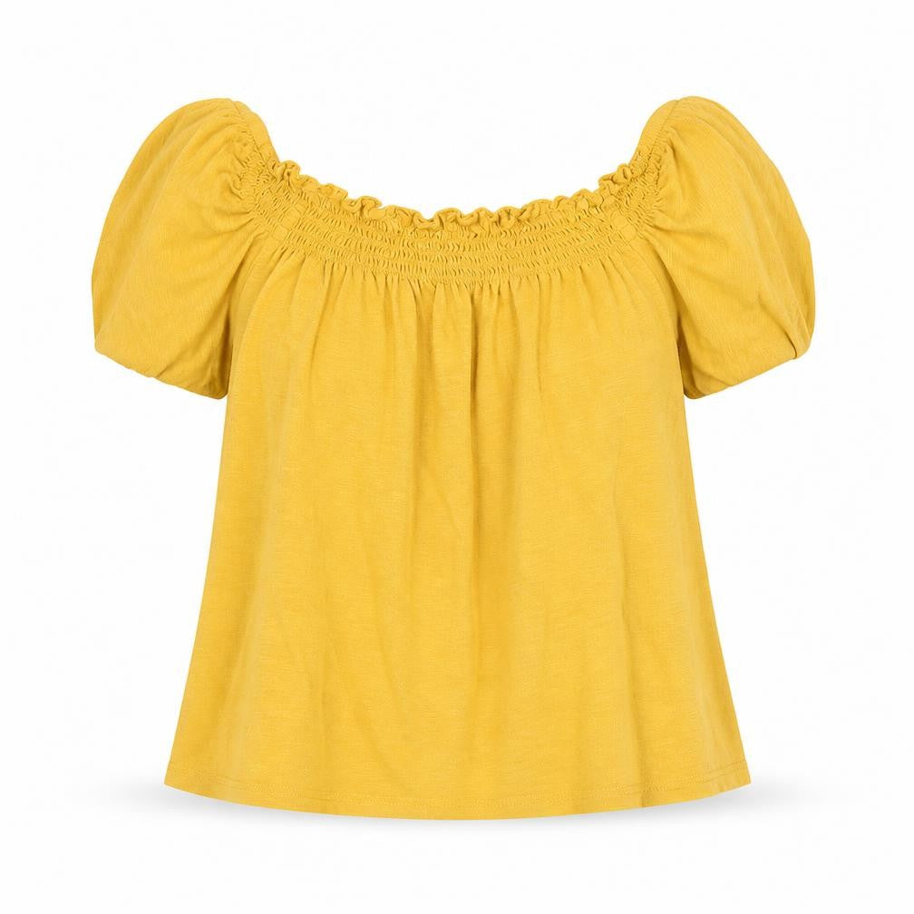 Womens UK Size 6 New Look Yellow Basic T-Shirt