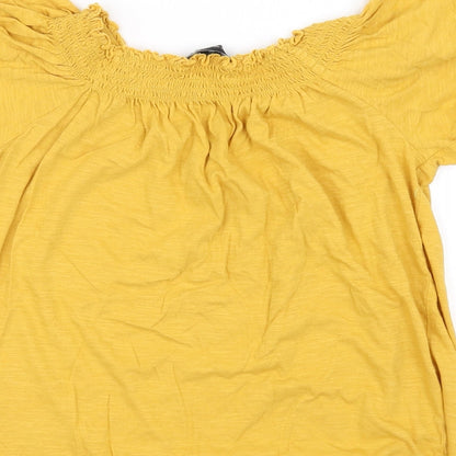 Womens UK Size 6 New Look Yellow Basic T-Shirt