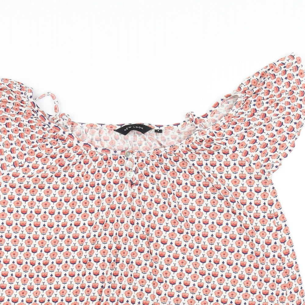 Womens UK Size 6 New Look White Basic Blouse