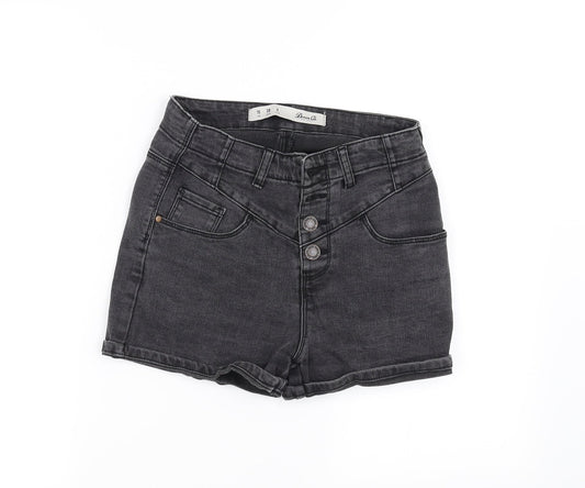 Denim & Co. Womens Grey   Hot Pants Shorts Size 10