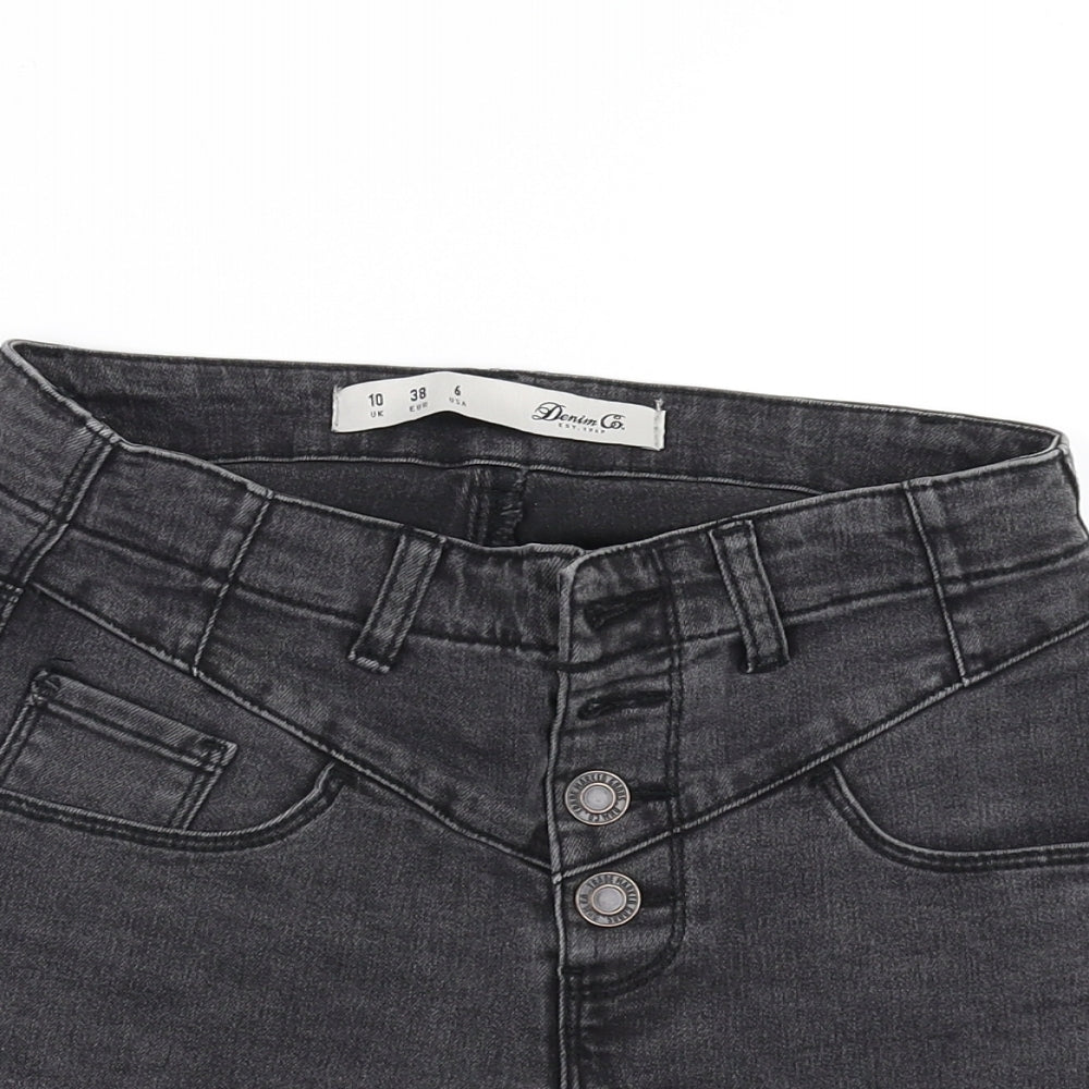 Denim & Co. Womens Grey   Hot Pants Shorts Size 10