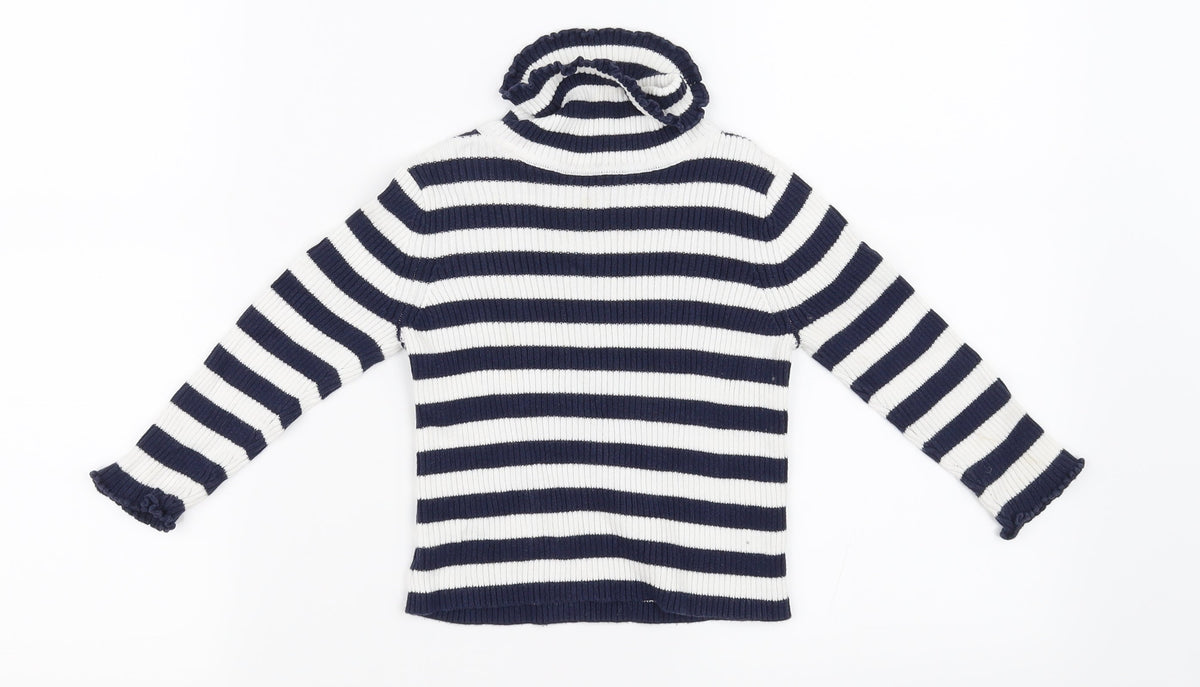 George Girls White Striped  Pullover Jumper Size 2 Years