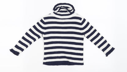 George Girls White Striped  Pullover Jumper Size 2 Years