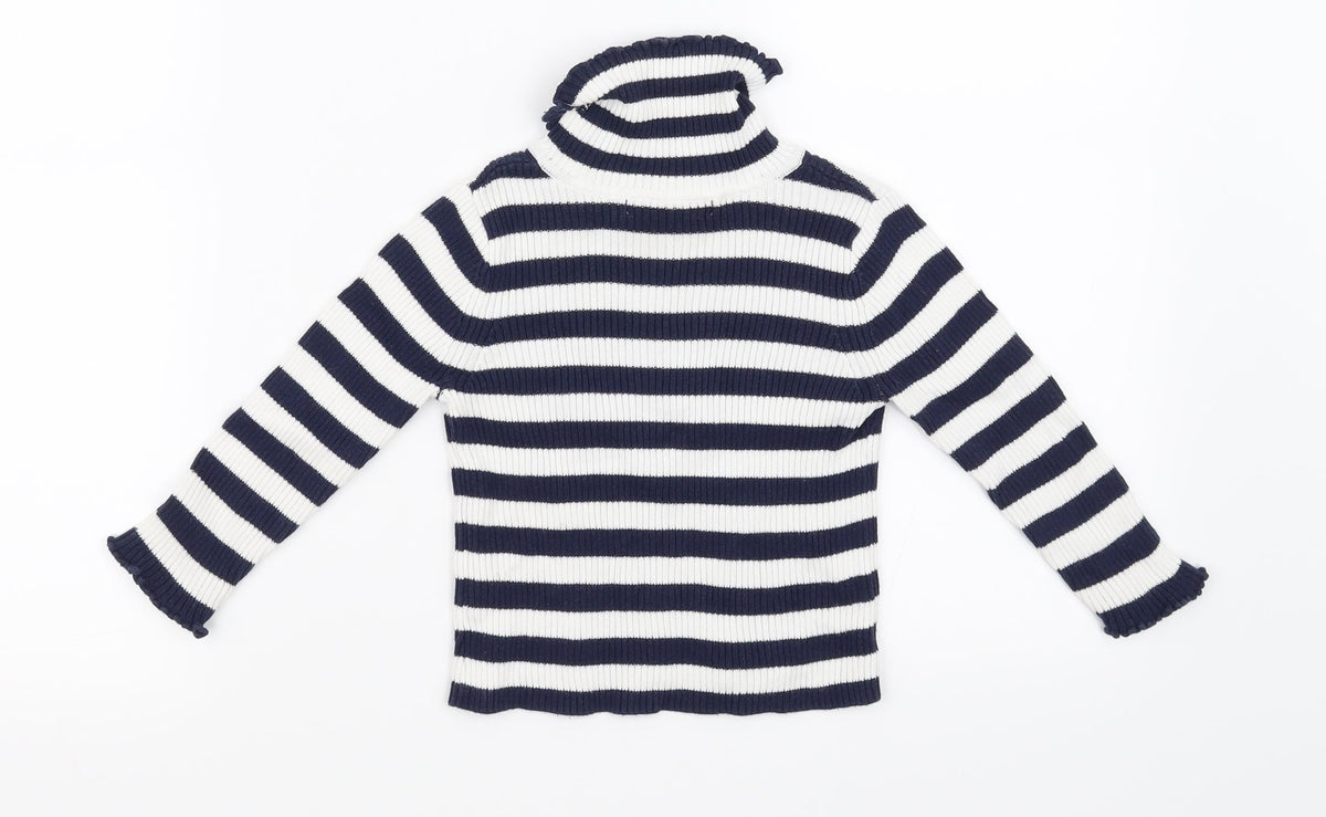 George Girls White Striped  Pullover Jumper Size 2 Years