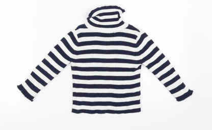 George Girls White Striped  Pullover Jumper Size 2 Years