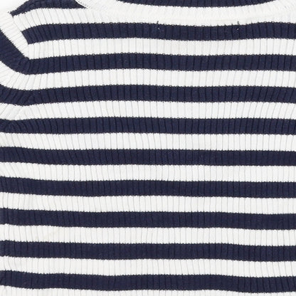 George Girls White Striped  Pullover Jumper Size 2 Years