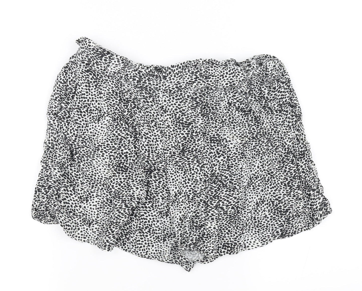 Primark Womens White Animal Print  Cut-Off Shorts Size 10