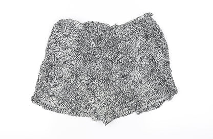 Primark Womens White Animal Print  Cut-Off Shorts Size 10