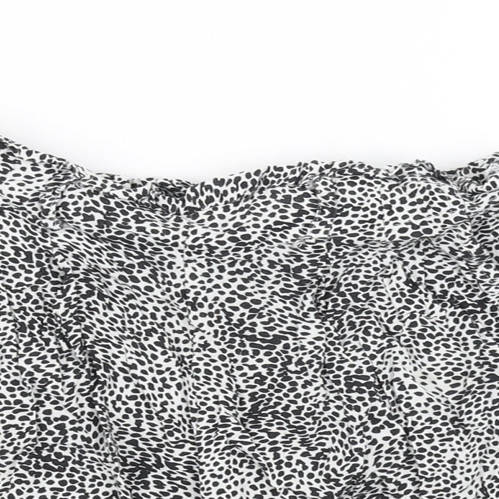Primark Womens White Animal Print  Cut-Off Shorts Size 10