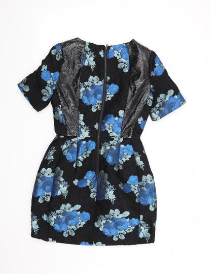 Topshop Womens Black Floral  Shift  Size 6