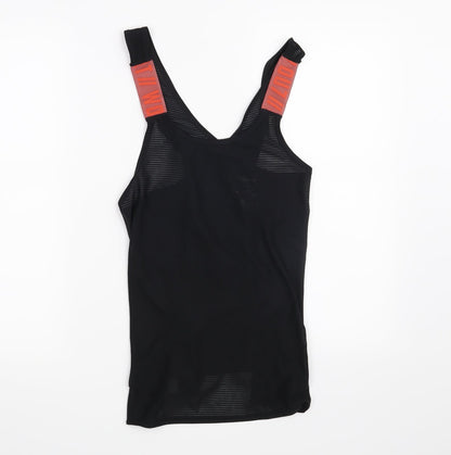 Workout Womens Black Striped  Basic T-Shirt Size S