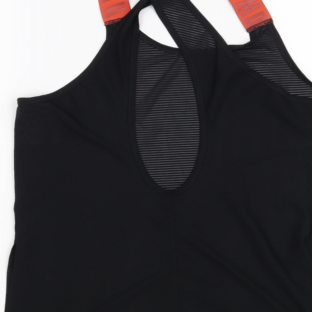 Workout Womens Black Striped  Basic T-Shirt Size S