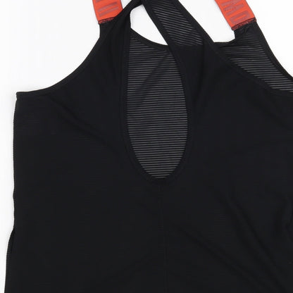 Workout Womens Black Striped  Basic T-Shirt Size S