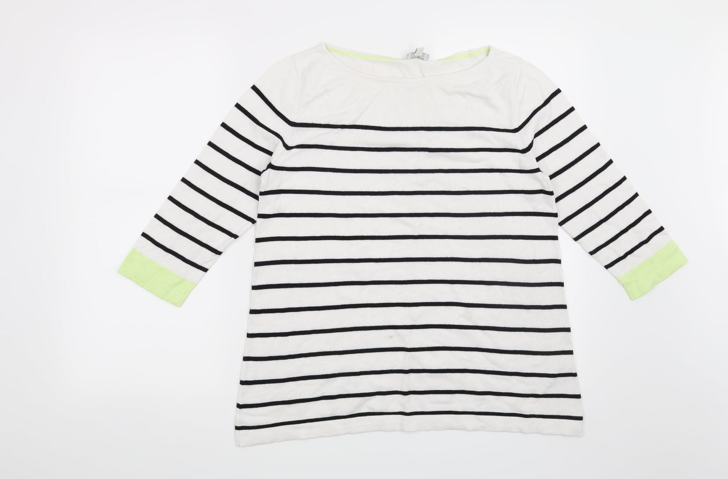 Street One Womens White Striped  Pullover Jumper Size 12