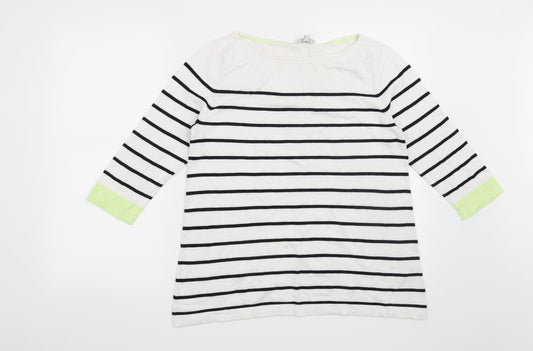 Street One Womens White Striped  Pullover Jumper Size 12
