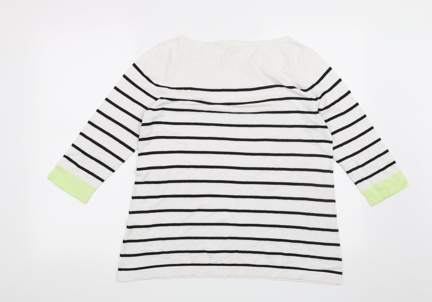 Street One Womens White Striped  Pullover Jumper Size 12