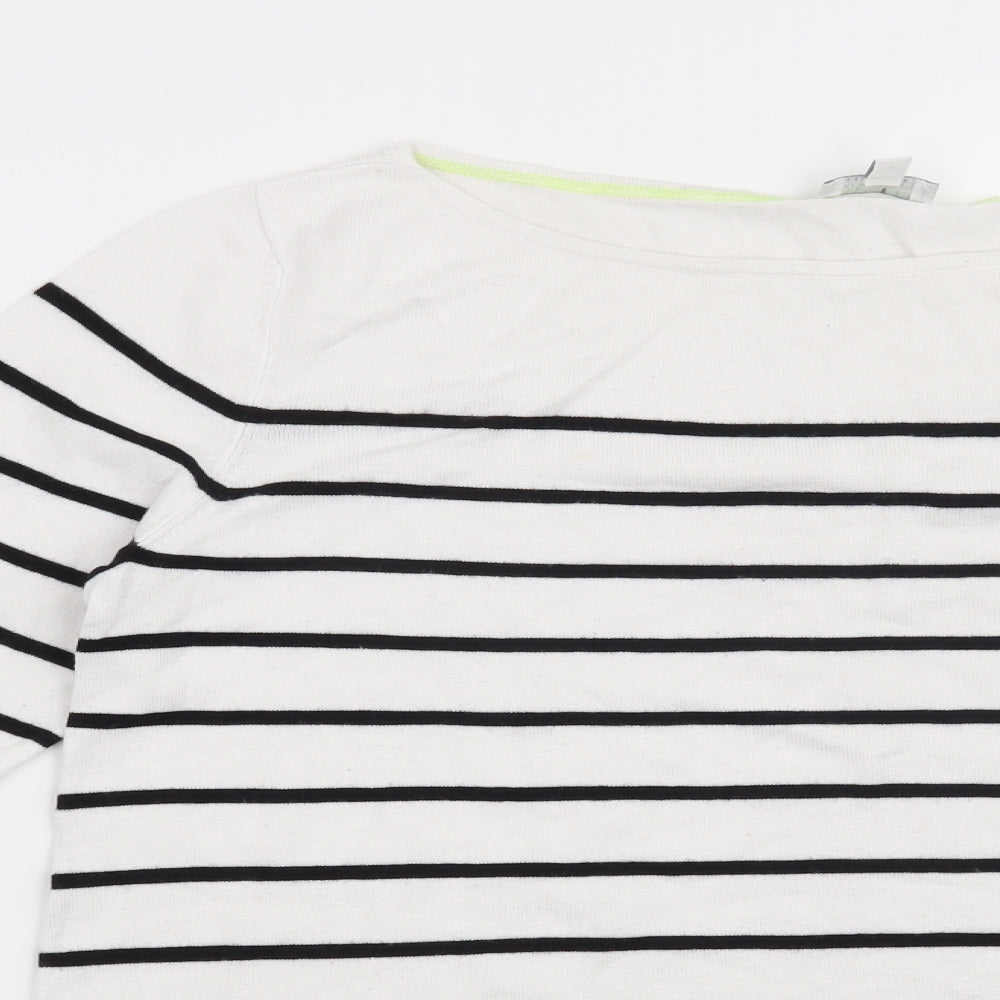 Street One Womens White Striped  Pullover Jumper Size 12
