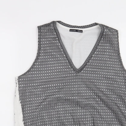 Womens UK Size S Zara Grey Basic Blouse