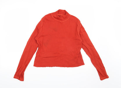 Womens UK Size S Preworn Orange Basic Blouse
