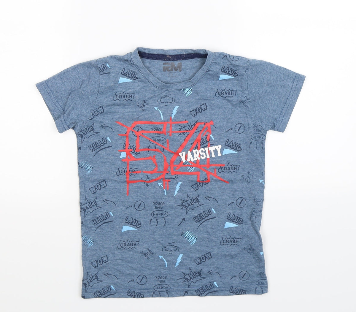 Additional front view of J&N boys’ blue basic t-shirt, size 4, years