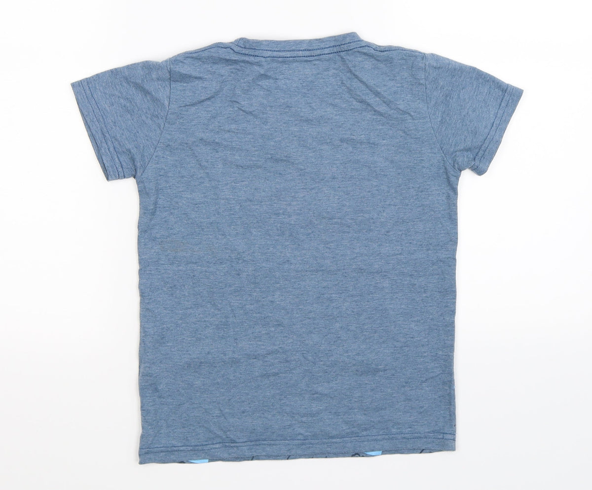 Back view of J&N boys’ blue basic t-shirt, size 4, years