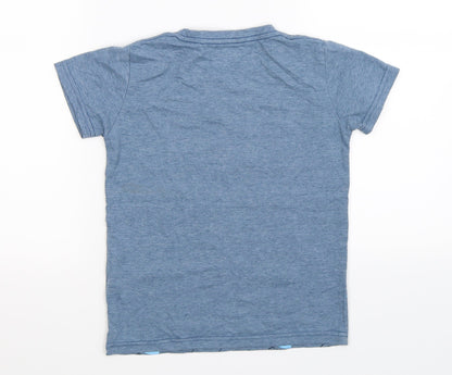 Back view of J&N boys’ blue basic t-shirt, size 4, years