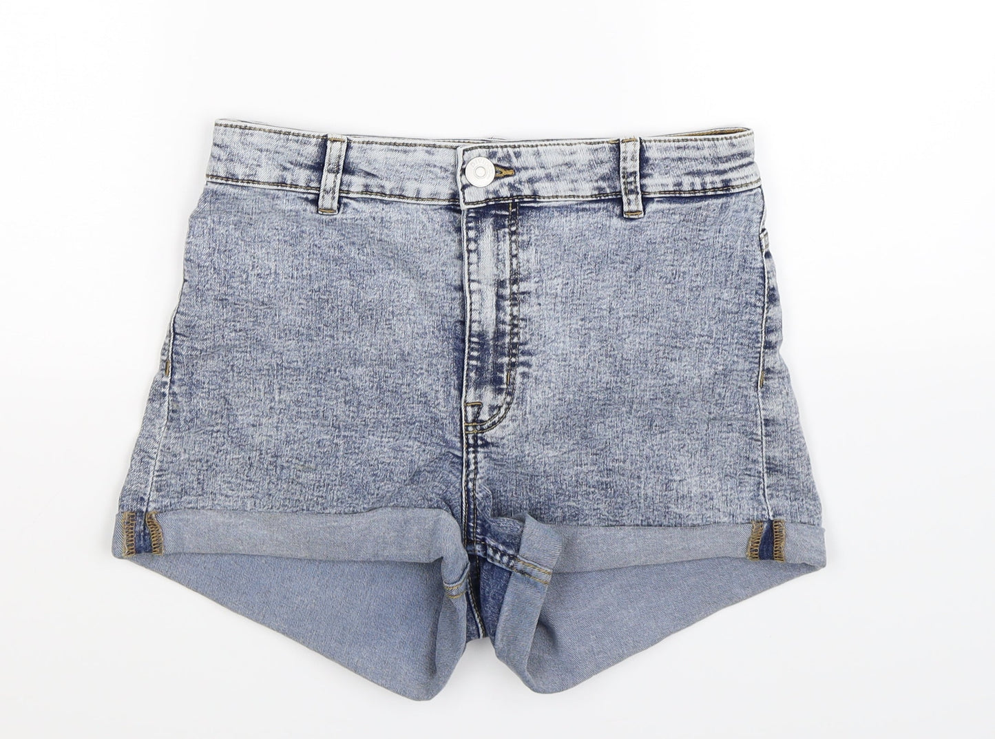 Divided Womens Blue  Denim Hot Pants Shorts Size 10